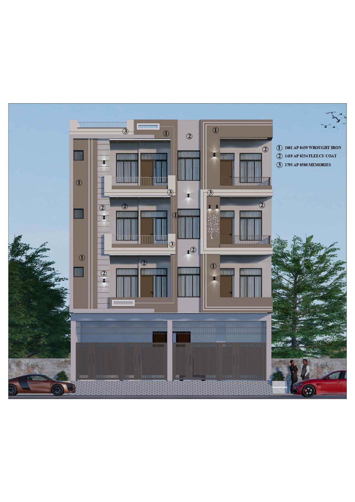 Multi-Storey Building Wrought Iron & Earthy Palette